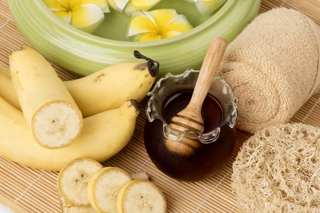 Homemade Face Packs.Homemade face packs featuring aloe vera, honey, oats, and yogurt.
